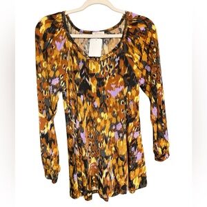 Elegant Multicolor Blouse boutique be stage stretchy satiny smooth gold lilac